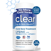 Clear Wellness 360 Lysine + Probiotic Supplement for Cold Sore Support | Lip & Skin Health + Immune Support Probiotics Plus