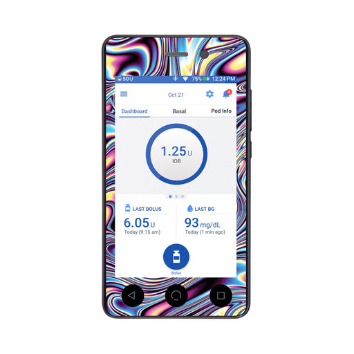 Peelz Liquid Metal Sticker for Omnipod DASH® PDM – Pump Peelz Peelz/Stickers