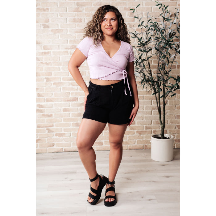 Mind Over Matter Pleated Shorts in Black