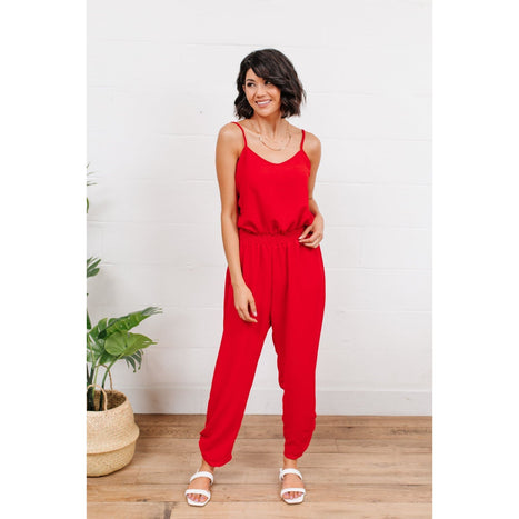 Livin' The Dream Jumpsuit in Red