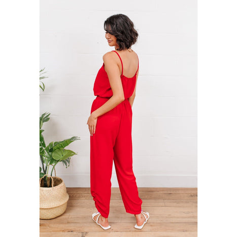 Livin' The Dream Jumpsuit in Red