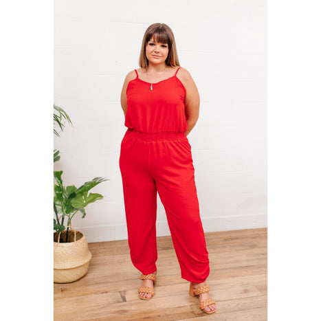 Livin' The Dream Jumpsuit in Red