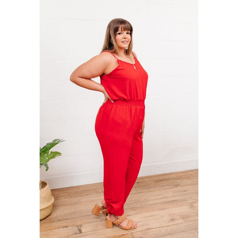 Livin' The Dream Jumpsuit in Red