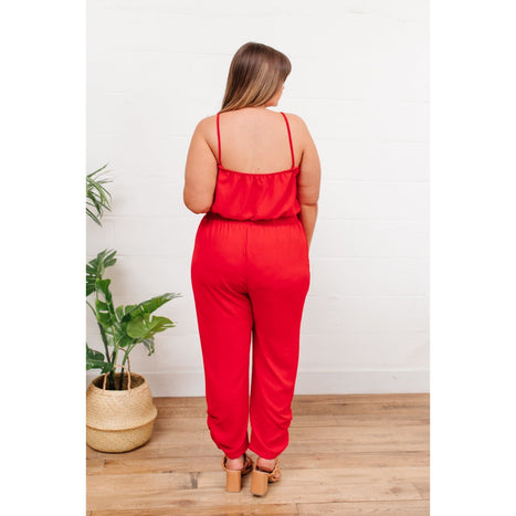 Livin' The Dream Jumpsuit in Red