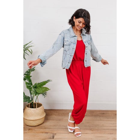 Livin' The Dream Jumpsuit in Red