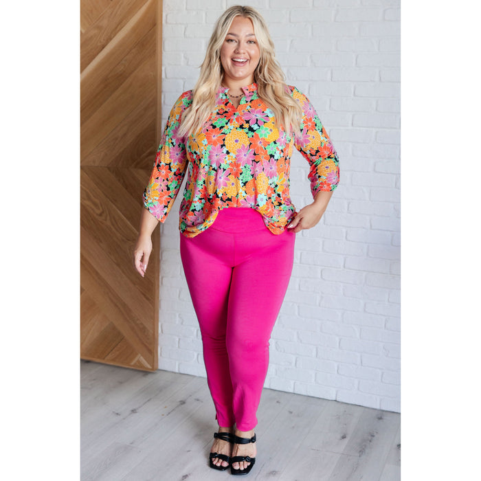 Lizzy Top in Pink and Yellow Multi Floral