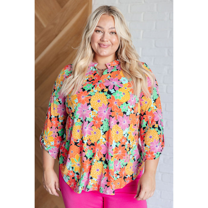 Lizzy Top in Pink and Yellow Multi Floral