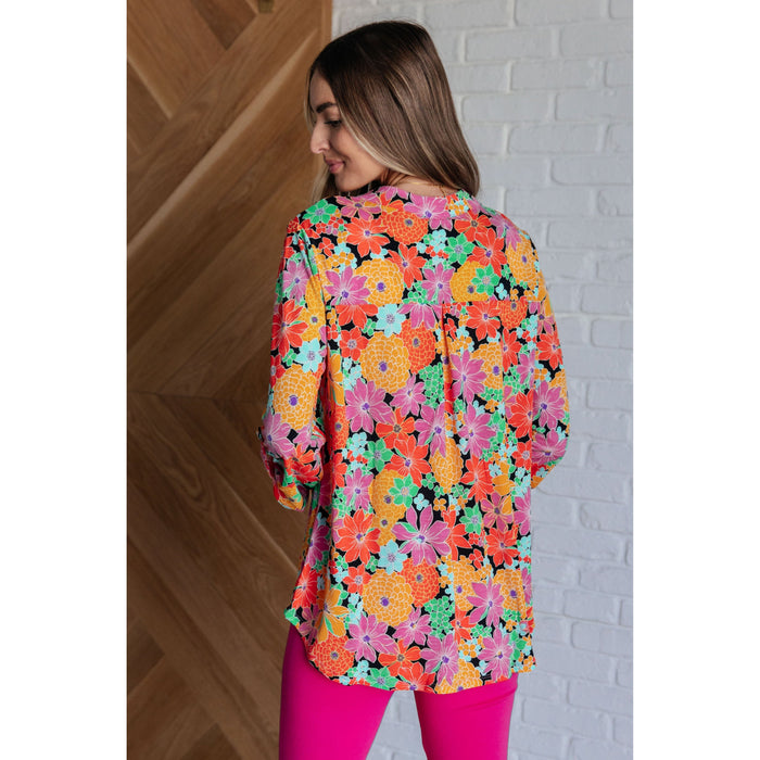 Lizzy Top in Pink and Yellow Multi Floral