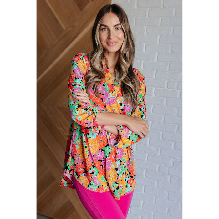 Lizzy Top in Pink and Yellow Multi Floral