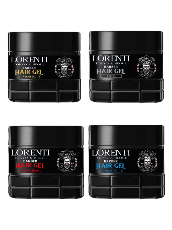 Vip Barber Supply Lorenti Hair Gel 500ml Styling Gel Black Argan,Biotin,Gummy,Keratin