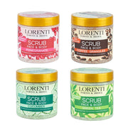 Vip Barber Supply Lorenti Face & Body Scrub Series 16.9oz | 500ml Face Scrub White Smoke Green Tea,Coffee Granules,Lemon,Apricot,Cucumber,Pomegranate