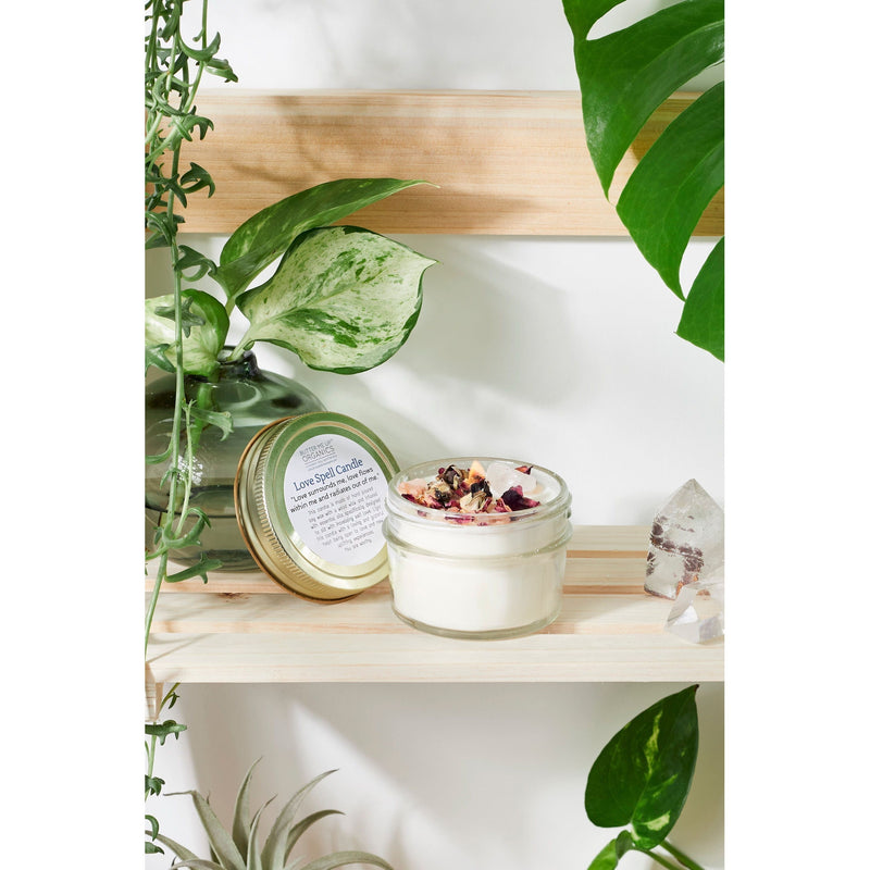 Butter Me Up Organics Love Spell / Intention Candle/ Ritual Candle / Love and Light / Rose Quartz / Crystal Candle Metaphysical