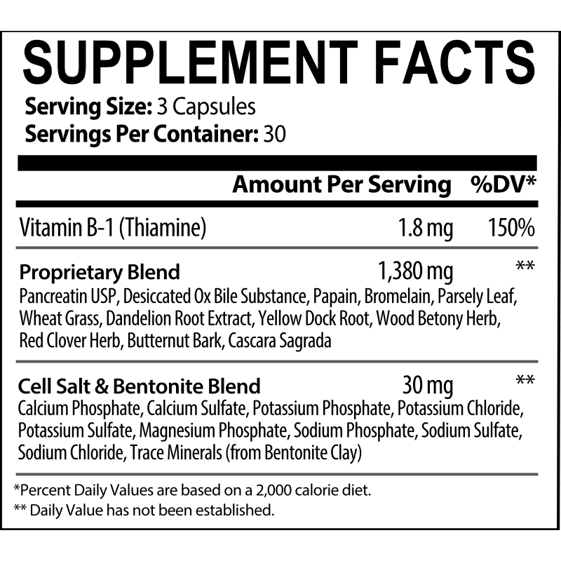 Energi Nutrition Lower Bile Zyme Supplement