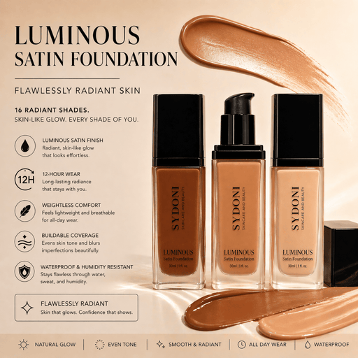 Sydoni Skincare and Beauty SYDONI LUMINOUS SATIN FOUNDATION – Radiant Skin, Smooth Perfection 30ml 1 fl. oz (16 Shades) Foundation