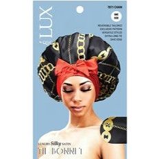 Mill's Beauty Supply LUX by QFitt Luxury Silky Satin Tie Bonnet Hair Accessories