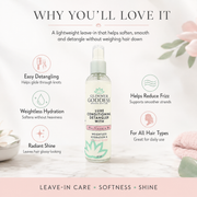 Glimmer Goddess® Organic Skin Care Luxe Conditioning Detangler with Pro-Vitamin B5 – Weightless Hydration & Radiant Shine Hair Care White Smoke