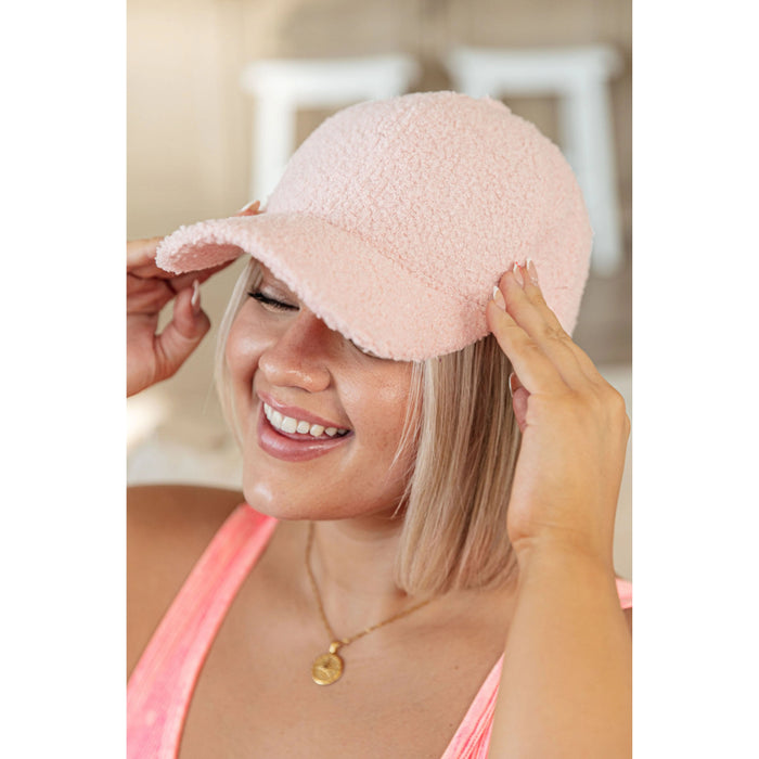 Lyla Sherpa Ball Cap in Pink