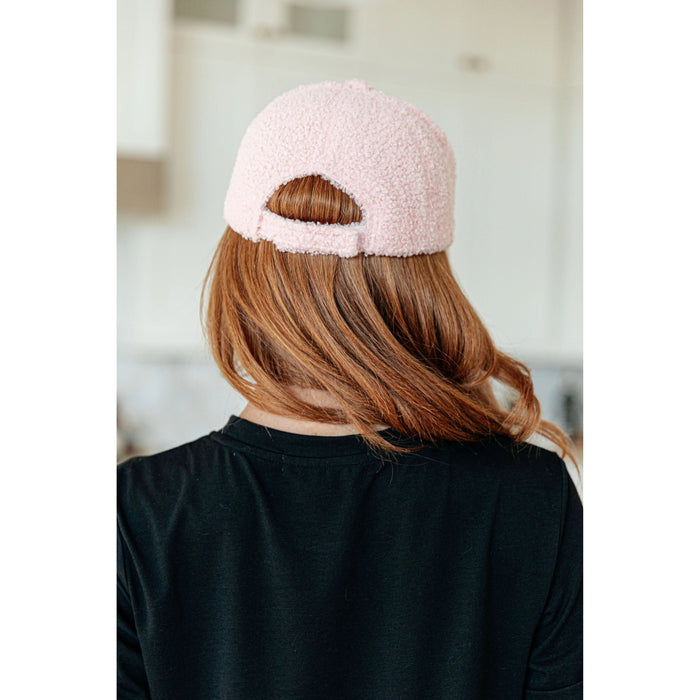 Lyla Sherpa Ball Cap in Pink