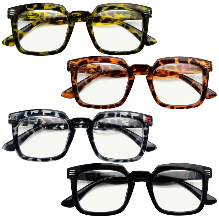 Eyekeeper - 4 Pack Square Progressive Multifocus Readers M2104