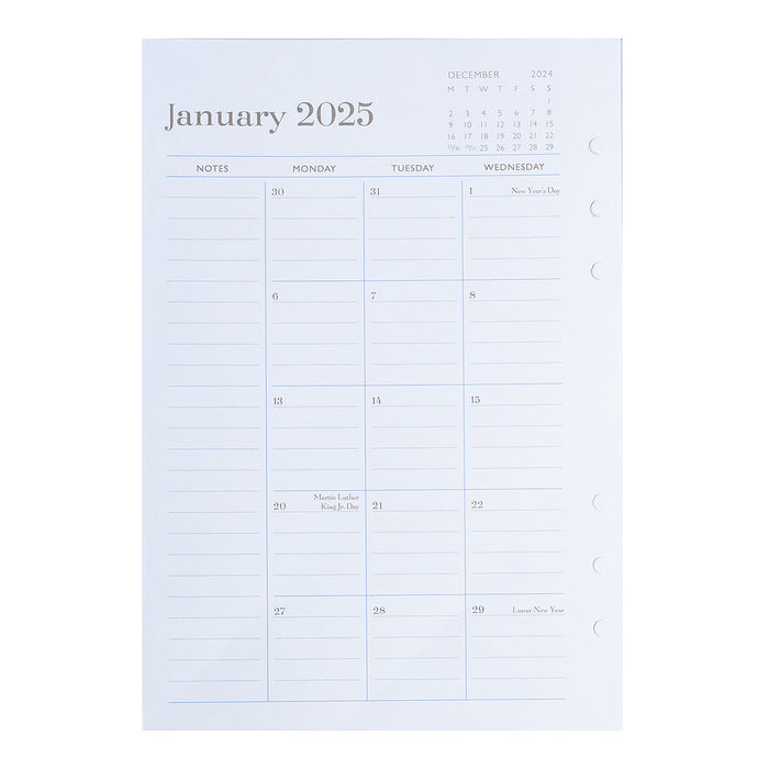 Calendar Refills Inserts (January – December 2025)