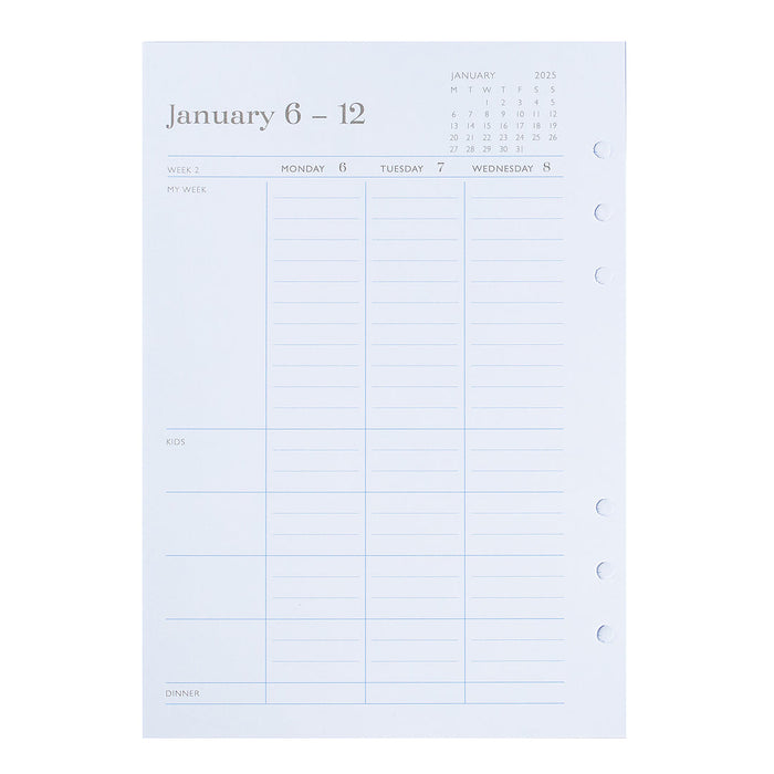 Calendar Refills Inserts (January – December 2025)