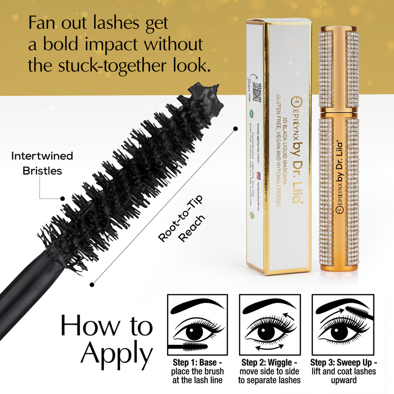Mega Volume Vegan Mascara – Smudge-Proof with Handmade Diamond Case
