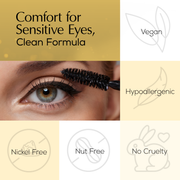 EpiLynx Mega Volume Vegan Mascara Black and Blue – Smudge-Proof with Handmade Diamond Case