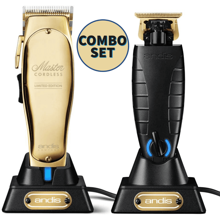 Andis Master Cordless Limited Gold Edition Clipper #12540 & Gtx_Exo Cordless Trimmer #74100, #74150