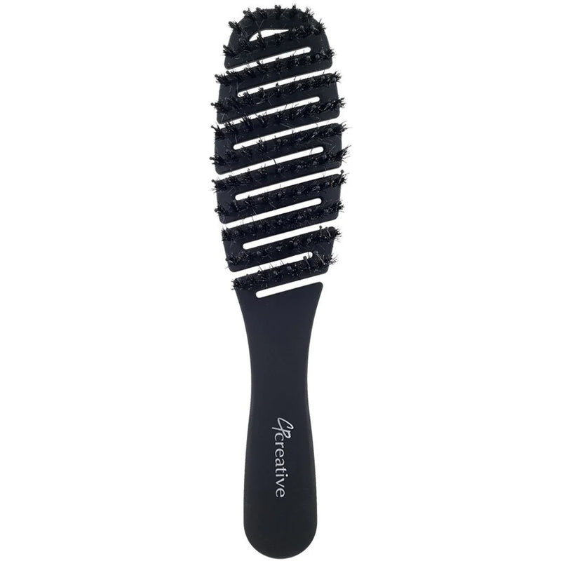 Creative Pro Hair Tools Flexvent Petite Mixed Bristle Vent Brush Boar & Nylon Pins Black Combs & Brushes