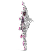 Bids.com 18K White Gold 1.00 Cttw Diamond, Ruby  Sapphire, and Amethyst Mixed Gemstone Butterfly Brooch Pin (G-H Color, VS1-VS2 Clarity) Accessories