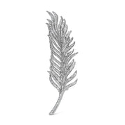 Bids.com 18K White Gold 2 7/8 Cttw Diamond Feather Brooch Pin (G-H Color, VS1-VS2 Clarity) Accessories