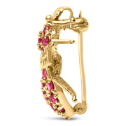 Bids.com 14K Yellow Gold Red Ruby Bee Brooch Pin Accessories