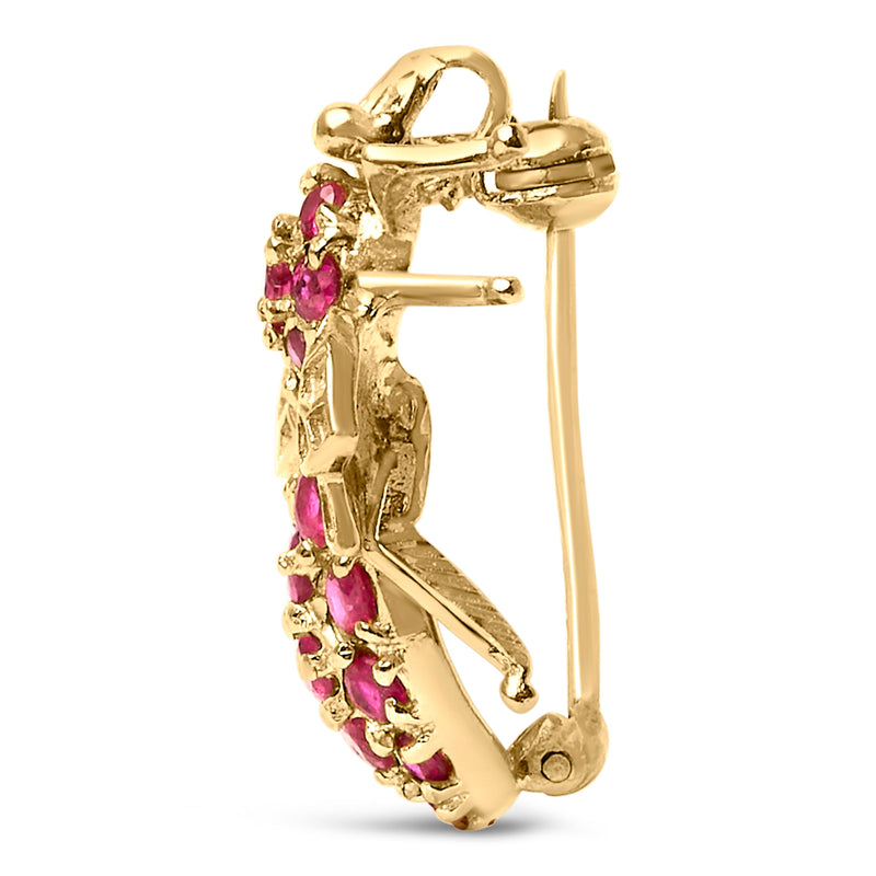Bids.com 14K Yellow Gold Red Ruby Bee Brooch Pin Accessories