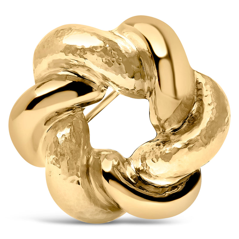 Bids.com 18K Yellow Gold Sculpted Knot Brooch Accessories