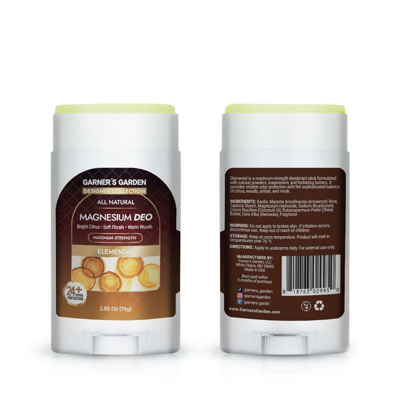 Garner's Garden Magnesium Deodorant | 100% Natural Deodorant White Smoke MAX Strength Elemental