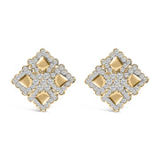 Bids.com 18K Yellow Gold Diamond 5 1/5 Cttw Geometric Cluster Stud Earrings Earrings