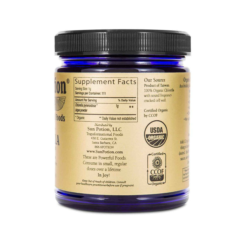 Sun Potion Chlorella Powder (Organic, Sound Processed) Adaptogen