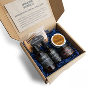 Appalachian Botanical Co. Complete Beard Care Kit Shaving & Grooming Gift Set White Smoke Silver / Driftwood Scent