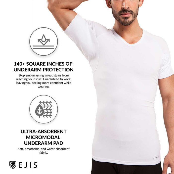 V-Neck Micro Modal Sweat Proof Undershirt For Men by Ejis