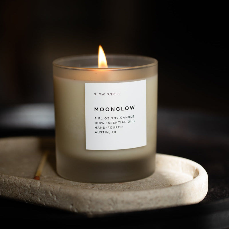 Slow North Moonglow - Signature Candle (Patchouli + Cinnamon + Black Pepper) Frosted Candles