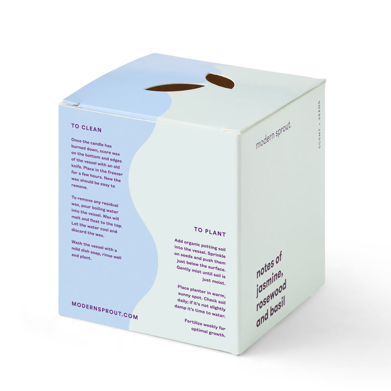 Modern Sprout Rooted Candles Candle Light Gray Rosemary & Cucumber 1pk,Thyme & Tonka Bean 1pk,Lavender & Cedarwood 1pk,Basil & Jasmine 1pk,Mixed 3pk