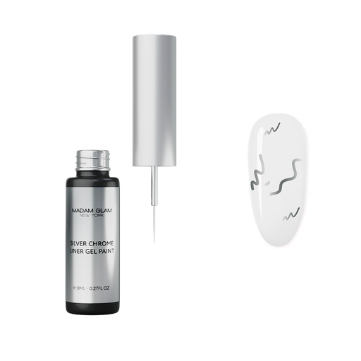 Madam Glam Silver Chrome Liner Gel Paint