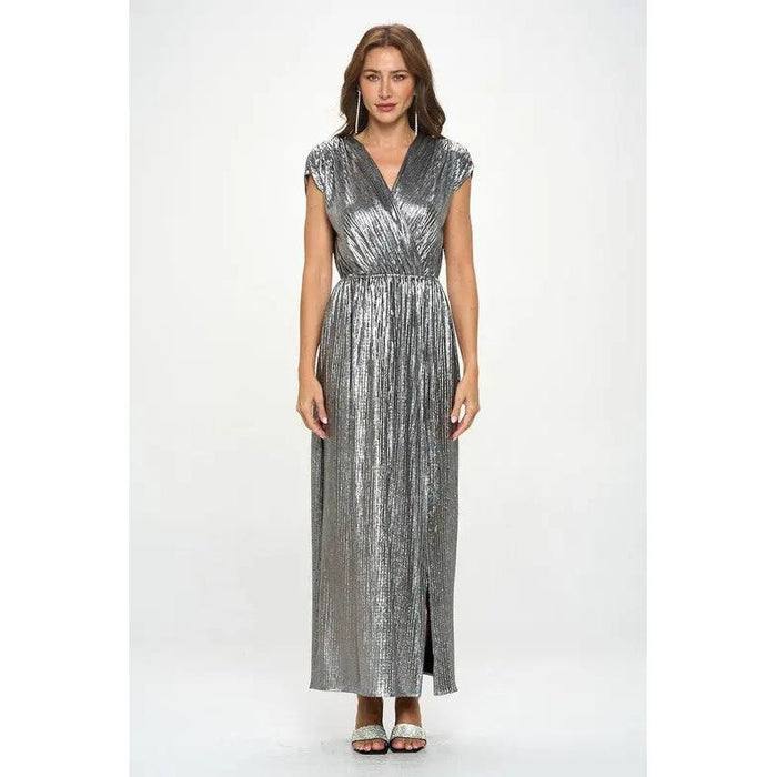 Made in USA Sleeveless Metallic Maxi Dress