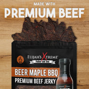 Elijah's Xtreme Beer Maple BBQ Beef Jerky - 6 bags (1lb) Beef Jerky