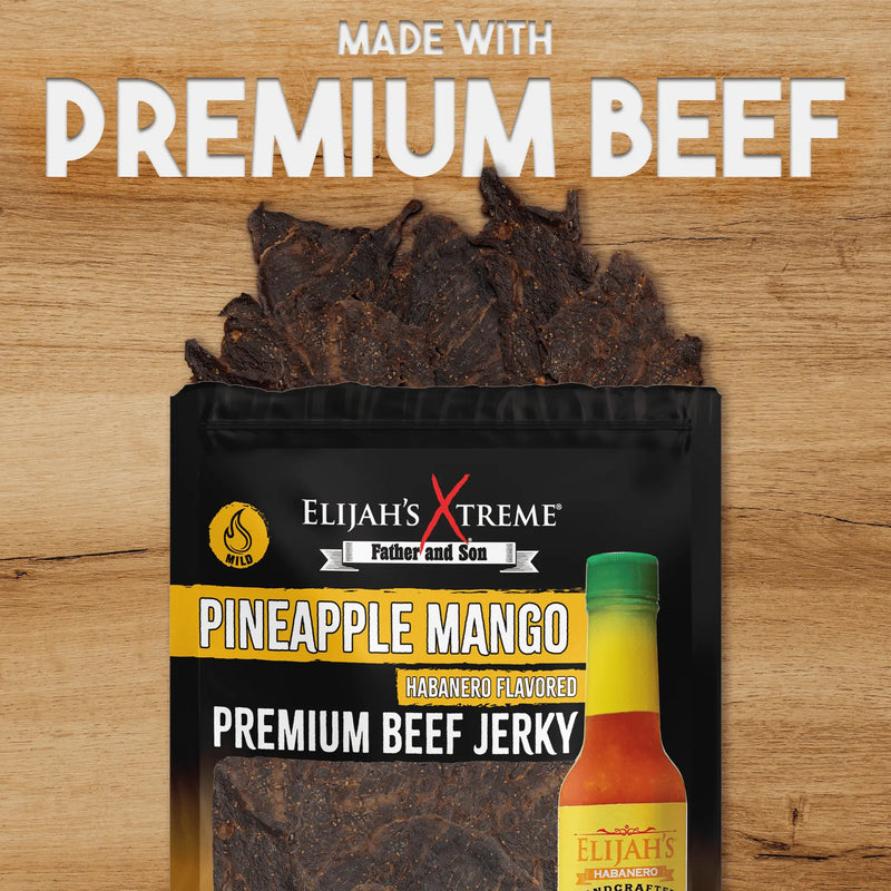 Elijah's Xtreme Pineapple-Mango Habanero Beef Jerky - 6 bags (1lb) Beef Jerky