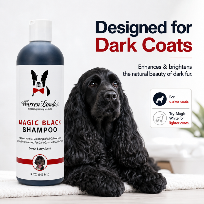 Warren London Magic Black Brightening Dog Shampoo - Professional Size Pet Shampoo & Conditioner White Smoke