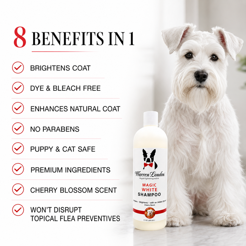 Warren London Magic White Brightening Dog Shampoo - Cherry Scented - 17oz Dog Shampoo White Smoke