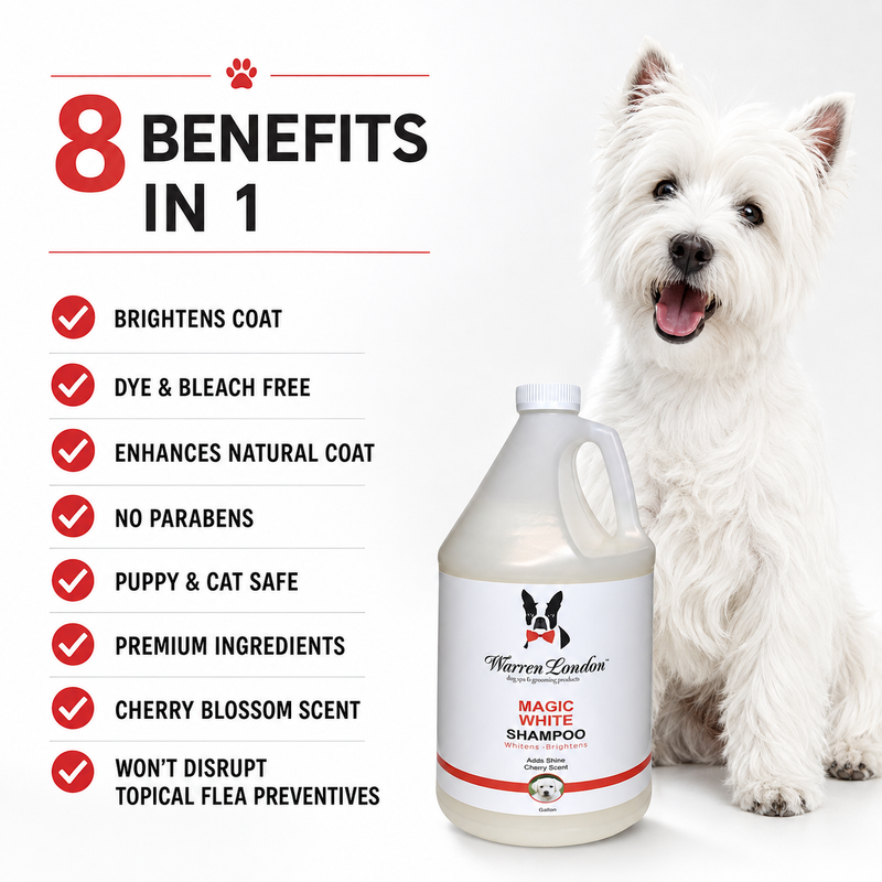 Warren London Magic White - Brightening Shampoo - Professional Size Grooming Size Product White Smoke