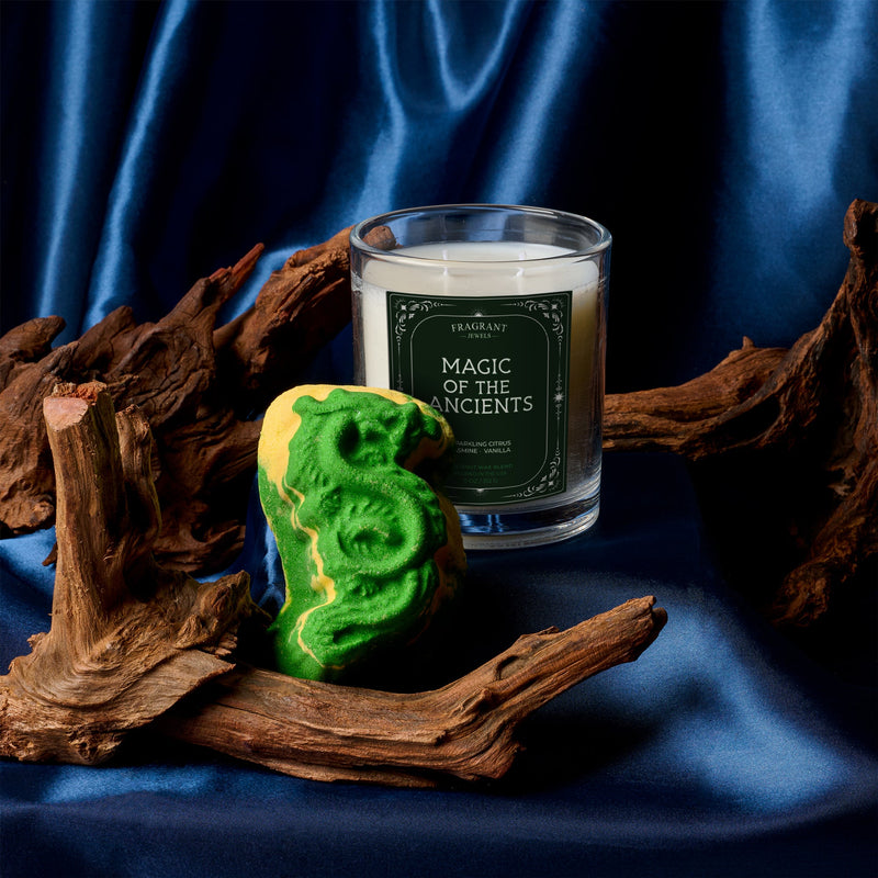 Fragrant Jewels Magic of the Ancients - Candle and Bath Bomb Set Bundle (Candle & Bath Bomb)