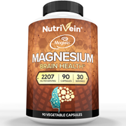 Nutrivein Nutrivein Premium Magtein Magnesium L-Threonate Supplement 2207 mg - 90 Caps (3 a Day) IZ-E7FW-LGN5